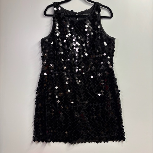 White House Black Market Dresses & Skirts - White House Black Market Sleeveless Black Sequin Mini Dress - Size: 14